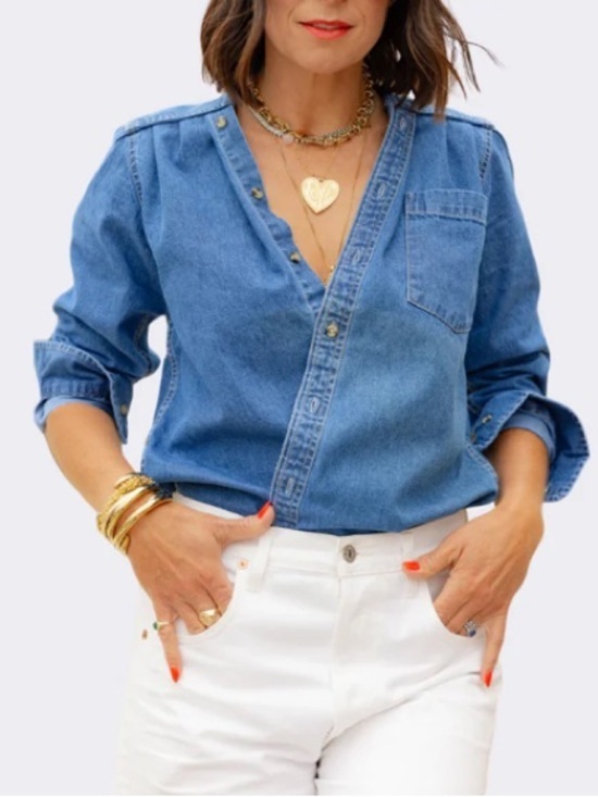 kmj Tops - NWT KMJ Taylor Boyfriend Classic Shirt size Small Sold Out